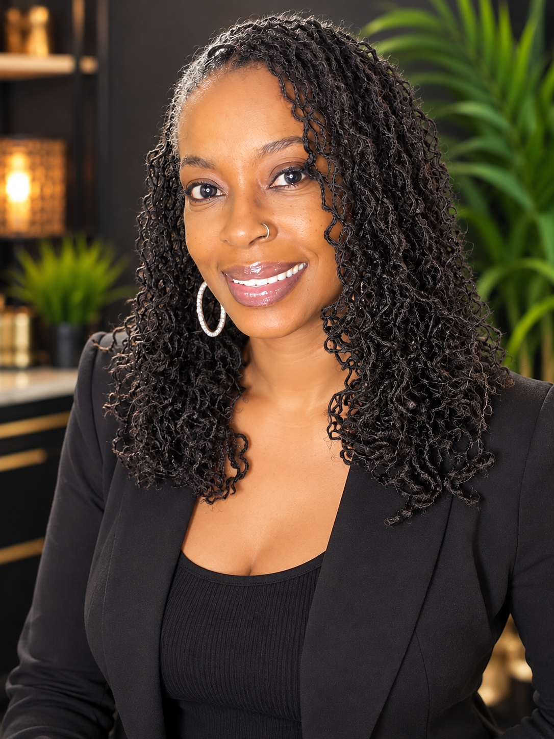 Necia, owner of Styles by Necia Loc Studio
